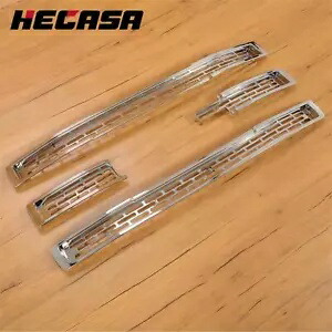 HECASA GMC シエラ 1500 14-15 クローム ABS グリルインサート オーバーレイ トリム 4 ピース HECASA For GMC Sierra 1500 14-15 Chrome ABS Grille Insert Overlay Trim 4 Piece 【並行輸入品】