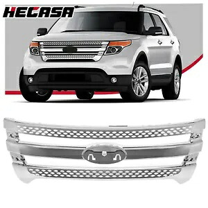 HECASA エクスプローラー 2011-2015 フロントバンパーアッパークロームグリルグリルアセンブリ HECASA For Explorer 2011-2015 Front Bumper Upper Chrome Grille Grill Assembly 【並行輸入品】