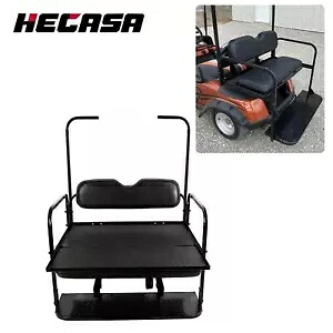 ブラック 1995 + EZGO TXT フリップ折りたたみリアバックシート (ルーフサポート & クッション付き) Black For 1995 + EZGO TXT Flip Folding Rear Back Seat w/ Roof Support & Cushions 【並行輸入品】