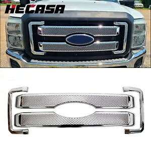 11-16 フォード F250 350 450 スーパーデューティ 4 個成形フロントメッシュグリルグリルに適合 Fits 11-16 Ford F250 350 450 Super Duty 4PCS Moulding Front Mesh Grill Grille 【並行輸入品】