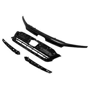 19 20 21 ホンダパイロットフロントアッパーグリルフル光沢ブラックグリルアセンブリに適合 Fits 19 20 21 Honda Pilot Front Upper Grille Full Glossy Black Grill Assembly 【並行輸入品】
