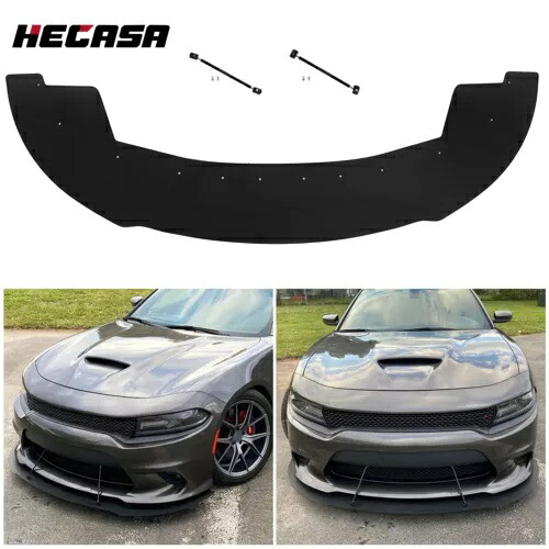 HECASA ダッジチャージャーワイドボディヘルキャットスキャットパック 2020 ブラックフロントバンパーリップ HECASA For Dodge Charger widebody hellcat scat pack 2020 Black Front Bumper Lip 【並行輸入品】
