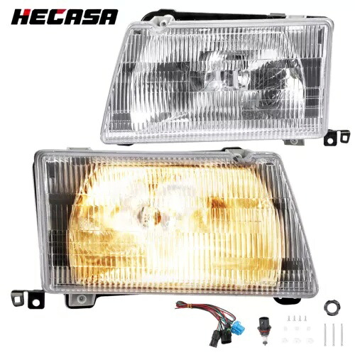 ヘッドライト 電球&配線キット付き ピータービルト 375 385 運転席&助手席側 クリア Headlights w/Bulbs& Wiring Kit For Peterbilt 375 385 Driver&Passenger Side Clear 【並行輸入品】