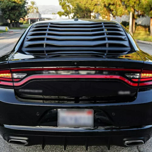 HECASA リアウィンドウ フロントガラス ルーバー カバー ベント BLK 2011-2023 ダッジ チャージャー用 HECASA Rear Window Windshield Louver Cover Vent BLK For 2011-2023 Dodge Charger 【並行輸入品】