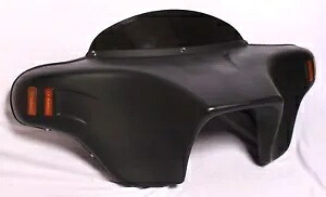 6X9インチ バットウィング フェアリング フロントガラス ハーレー ヘリテージ ソフテイル ファットボーイ アンバー LED 18-23 6X9\