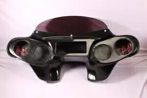 バットウィング フェアリング フロントガラス 4 ハーレー ヘリテージ ソフテイル アンバー LED 鮮やかに塗装 Batwing Fairing Windshield 4 Harley Heritage Softail Amber Led painted vivid 【並行輸入品】