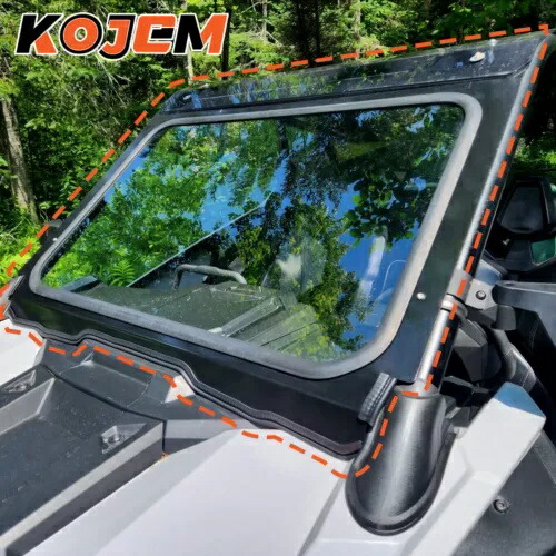 2020-2024 RZR Pro XP 究極プ??レミアムフルガラスフロントガラス、アルミニウムフレーム付き For 2020-2024 RZR Pro XP Ultimate Premium Full Glass Windshield w/Aluminum Frame 【並行輸入品】