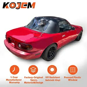 マツダ ミアータ 1990-2005 ブラック コンバーチブル ソフトトップ (プラスチックウィンドウ付き) に適合します。 Fits Mazda Miata 1990-2005 Black Convertible Soft Top w/ Plastic Window 【並行輸入品】