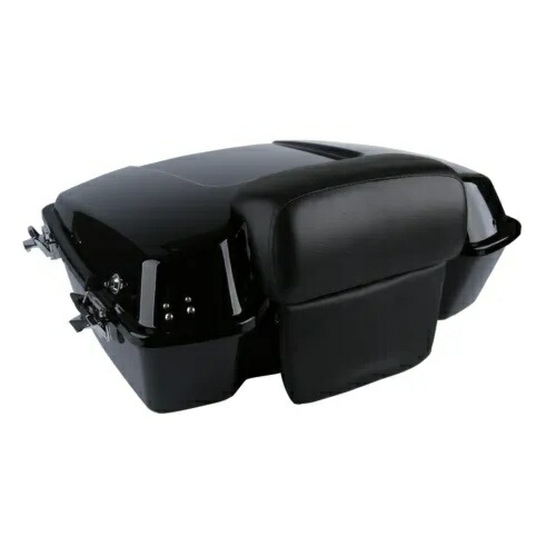 バックレストパッド付きチョップドパックトランク ハーレーツーリングロードグライド 1997-2013 に適合 Chopped Pack Trunk With Backrest Pad Fit For Harley Touring Road Glide 1997-2013 【並行輸入品】
