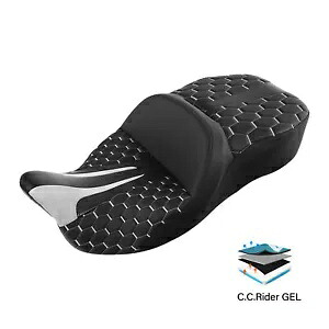 2-Up 運転席 & 助手席ジェルシート ハーレーエレクトラグライド FLHT 2009-2023 に適合 2-Up Driver & Passenger Gel Seat Fit For Harley Electra Glide FLHT 2009-2023 【並行輸入品】