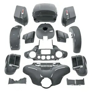 完全なフェアリングボディペイントセット ハーレーエレクトラグライド 14-23 ガンシップグレーに適合 Complete Fairing Body Paint Set Fit For Harley Electra Glide 14-23 Gunship Gray 【並行輸入品】