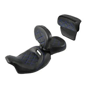 ロープロファイルシート 運転席&助手席背もたれ付き ハーレーツーリング14-23に適合 Low Profile Seat w/Driver & Passenger Backrest Fit For Harley Touring 14-23 【並行輸入品】