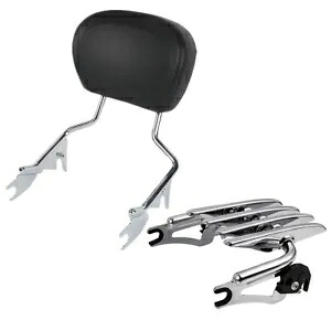 取り外し可能なバックレスト シーシーバー 荷物ラック付き ハーレー エレクトラグライド 2009-2023用 Detachable Backrest Sissy Bar w/ Luggage Rack For Harley Electra Glide 2009-2023 【並行輸入品】