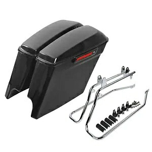 5 インチ ストレッチサドルバッグ & 変換ブラケットキット ハーレー ソフテイル 1984-17 に適合 5'' Stretched Saddlebags & Conversion Bracket Kit Fit For Harley Softail 1984-17 【並行輸入品】