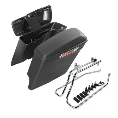 5インチ ストレッチハードサドルバッグ 変換ブラケット付き ハーレーソフテイル FLST用 5'' Stretched Hard Saddlebags w/ Conversion Bracket Fit For Harley Softail FLST 【並行輸入品】