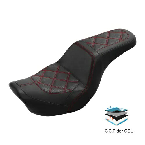 ステップアップゲルシート運転席助手席ハーレーダイナFXD FLD 2006-2017用 Step-Up Gel Seat Driver Passenger Seat Fit For Harley Dyna FXD FLD 2006-2017 【並行輸入品】