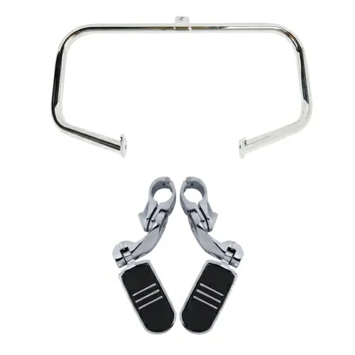 エンジンガード ハイウェイ クラッシュ バー フットペグ付き ハーレー ツーリング 1997-2008 に適合 Engine Guard Highway Crash Bars w/ Foot Pegs Fit For Harley Touring 1997-2008 【並行輸入品】