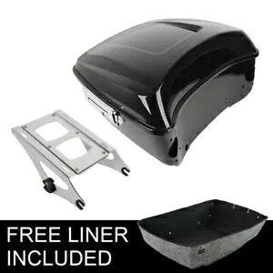 キングパック トランク 2 アップ マウント ラック付き ハーレー ツーリング ロード グライド 14 アップに適合 King Pack Trunk With 2-Up Mount Rack Fit For Harley Touring Road Glide 14-Up 【並行輸入品】