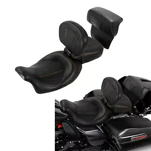 運転席&助手席ロープロファイル パッド付き ハーレーロードグライド14以降に適合 Driver & Passenger Seat Low-Profile w/ Pad Fit For Harley Road Glide 14-Up 【並行輸入品】