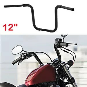 12インチ ライズ エイプ ハンガーバー 1-1/4インチ ハンドルバー ハーレー ソフテイル スポーツスター XL用 12\