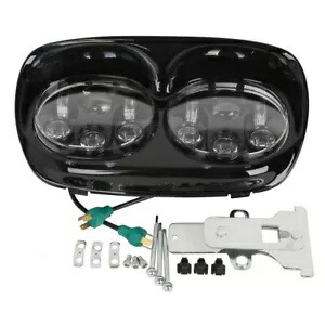 LED フロントデュアルヘッドライトヘッドライトランプハーレーロードグライド 1998-2013 に適合 LED Front Dual Headlight Head Light Lamp Fit For Harley Road Glide 1998-2013 【並行輸入品】