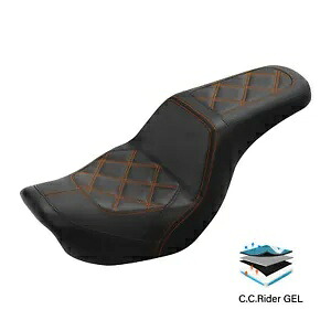 ステップアップ運転席&助手席ジェルシート ハーレーダイナ ストリートボブ 2012-2016に適合 Step Up Driver & Passenger Gel Seat Fit For Harley Dyna Street Bob 2012-2016 【並行輸入品】