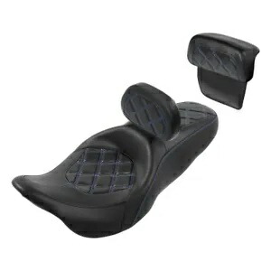 運転席助手席ピリオンシート バックレストパッド付き ハーレーロードグライド 14-2024に適合 Driver Passenger Pillion Seat w/ Backrest Pad Fit For Harley Road Glide 14-2024 【並行輸入品】