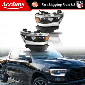 2019-2023 ダッジ RAM 1500 ヘッドライト ドライバー + 助手席側ペア クリアレンズ For 2019-2023 Dodge RAM 1500 Headlights Driver+Passenger Side Pair Clear Lens 【並行輸入品】｜カスタムパーツ WORLD倉庫