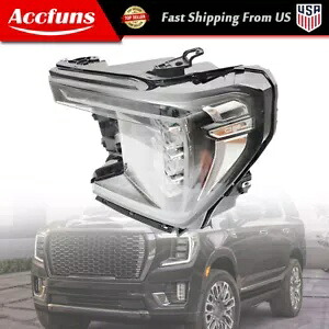 LED ブラック ヘッドライト アセンブリ 運転席側 2021-2023 GMC ユーコン (XL) SLE/SLT 用 LED Black Headlight Assembly Driver Side For 2021-2023 GMC Yukon (XL) SLE/SLT 【並行輸入品】