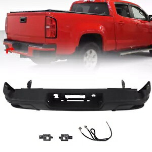 スチール リアステップバンパー ブラック 15-22 シボレー コロラド キャニオン センサー穴なし Steel Rear Step Bumper Black For 15-22 Chevy Colorado Canyon w/o Sensor Holes 【並行輸入品】