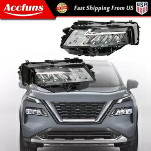 2021-2023 日産ローグ クローム プロジェクター ヘッドライト アセンブリ セット LED LH+RH 用 For 2021-2023 Nissan Rogue Chrome Projector Headlights Assembly Set LED LH+RH 【並行輸入品】|カスタムパーツ WORLD倉庫