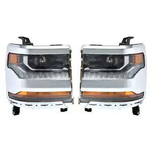 ヘッドライトアセンブリ LH+RH 2016-2018 シボレー シルバラード 1500 HID/キセノン LED付き Headlights Assembly LH+RH For 2016-2018 Chevy Silverado 1500 HID/Xenon W/ LED 【並行輸入品】｜カスタムパーツ WORLD倉庫