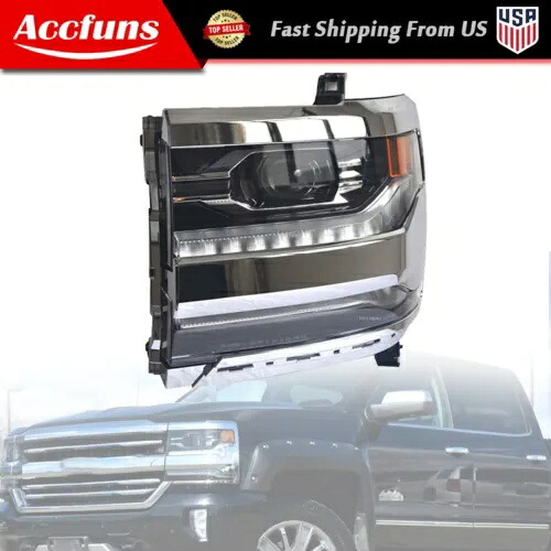 2016-18 シルバラード 1500 左側 LED ヘッドライトヘッドランプフレームクロームハウジング For 2016-18 Silverado 1500 Left Side LED Headlight Headlamp Frame Chrome Housing 【並行輸入品】