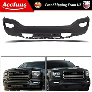 2016-2018 シエラ 1500 ブラックフロントバンパーセンサーなしスクエアパッケージに適合 Fit For 2016-2018 Sierra 1500 Black Front Bumper Without Sensors Square Package 【並行輸入品】