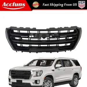 21-2023 GMC ユーコン/ユーコン XL フロントバンパーフードグリルグロスブラックグリルに適合 Fit For 21-2023 GMC Yukon / Yukon XL Front Bumper Hood Grille Gloss Black Grill 【並行輸入品】