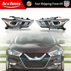 ペアセット LED 2016-2018 日産マキシマヘッドライト交換用クリアレンズ LH + RH Pair Set LED For 2016-2018 Nissan Maxima Headlight Replacement Clear Lens LH+RH 【並行輸入品】