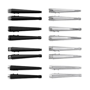 クローム/ブラック 4インチ メガホン スリップオンエキゾーストパイプ ハーレーロードグライド 17-24用 Chrome/Black 4\
