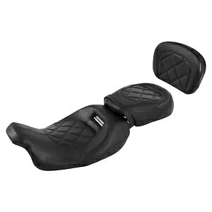 ブラック 運転席 助手席 & パッド ハーレー ツーリング エレクトラグライド 2009-2023 に適合 Black Driver Passenger Seat & Pad Fit For Harley Touring Electra Glide 2009-2023 【並行輸入品】