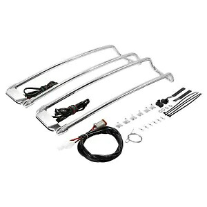 サドルバッグ蓋トップレール & LED ライトハーレーロードキングエレクトラグライド 94-13 に適合 Saddlebag Lid Top Rail & LED Light Fit For Harley Road King Electra Glide 94-13 【並行輸入品】