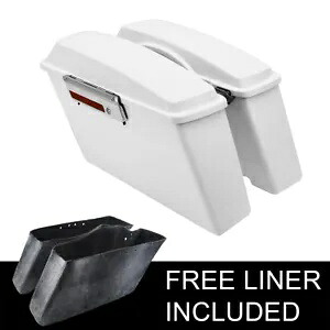 ホワイトハードサドルバッグ ハーレーツーリングストリートグライドロードキング 1994-2013 米国に適合 White Hard Saddlebags Fit For Harley Touring Street Glide Road King 1994-2013 US 【並行輸入品】