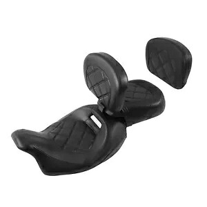 運転席助手席バックレストパッド ブラック ハーレーツーリングロードキング 09-23 に適合 Driver Passenger Seat Backrest Pad Black Fit For Harley Touring Road King 09-23 【並行輸入品】