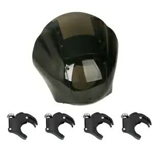クォーターフェアリングフロントガラス 49 ミリメートルクランプハーレーダイナワイドグライドスポーツスターに適合 Quarter Fairing Windshield 49mm Clamps Fit For Harley Dyna Wide Glide Sportster 【並行輸入品】
