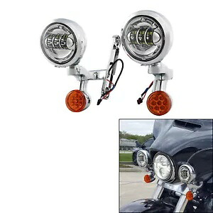 パッシングターンシグナルフォグライトブラケットハーレーツーリングストリートグライド94-24に適合 Passing Turn Signal Fog Light Bracket Fit For Harley Touring Street Glide 94-24 【並行輸入品】