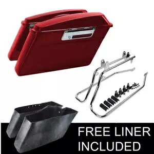 レッド ハード サドルバッグ & 変換ブラケット キット ハーレー ソフテイル ファットボーイ 84-17 に適合 Red Hard Saddlebags & Conversion Bracket Kit Fit For Harley Softail Fatboy 84-17 【並行輸入品】 65,945円