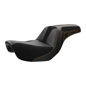 ブラック + ブラウン運転席助手席ハーレーダイナファットボブスーパーグライド 06-17 に適合 Black+Brown Driver Passenger Seat Fit For Harley Dyna Fat Bob Super Glide 06-17 【並行輸入品】