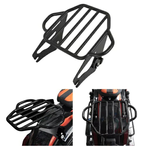 取り外し可能な荷物ラック ハーレーツーリングスチールロードグライド 2009-2023 ブラックに適合 Detachable Luggage Rack Fit For Harley Touring Steel Road Glide 2009-2023 Black 【並行輸入品】
