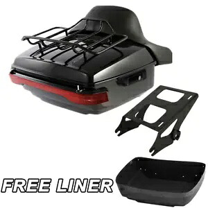 ブラックキングパック トランクパッドラックライト ハーレーツアーパックロードキング 2014-2023用 Black King Pack Trunk Pad Rack Light Fit For Harley Tour Pak Road King 2014-2023 【並行輸入品】