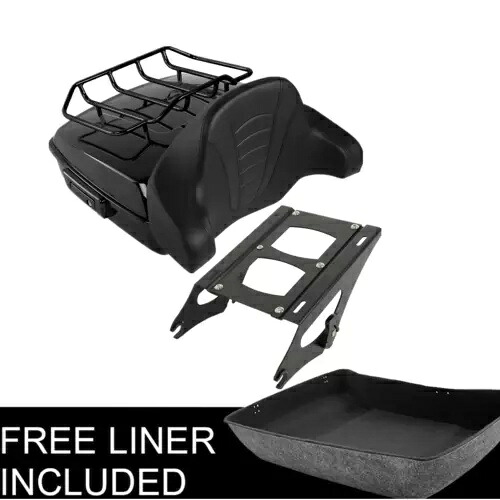 ブラックチョップドパック トランクパッドマウントラック ハーレーツアーパック ストリートグライド 2014-23用 Black Chopped Pack Trunk Pad Mount Rack For Harley Tour Pak Street Glide 2014-23 【並行輸入品】
