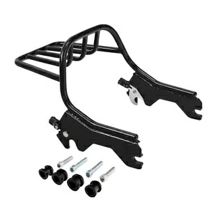 ラゲッジマウントラック&ドッキングハードウェアキット ハーレー FLSB FXLR FXLRS 18-Up ブラック用 Luggage Mount Rack & Docking Hardware Kit For Harley FLSB FXLR FXLRS 18-Up Black 【並行輸入品】