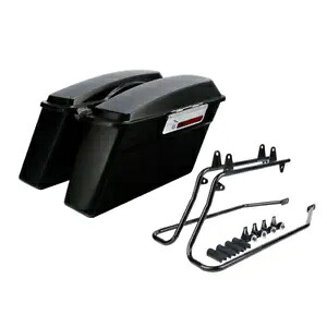 マットハードサドルバッグ & 変換ブラケット ハーレー ソフテイル ファットボーイ 84-17 に適合 Matte Hard Saddlebags & Conversion Bracket Fit For Harley Softail Fat Boy 84-17 【並行輸入品】